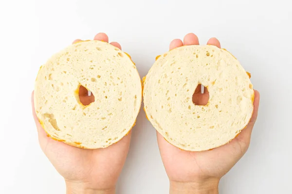 Queijo Derretido Bagels Sobremesa Saborosa Leve Pão Sobremesa — Fotografia de Stock