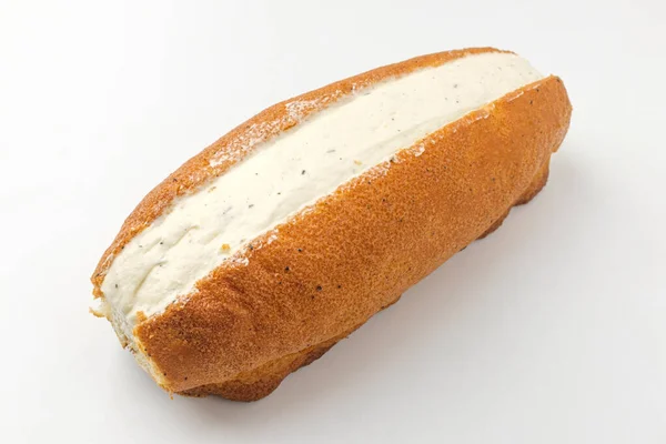 Хлеб Сливками Булочка Сливками Сладкий Десерт — стоковое фото