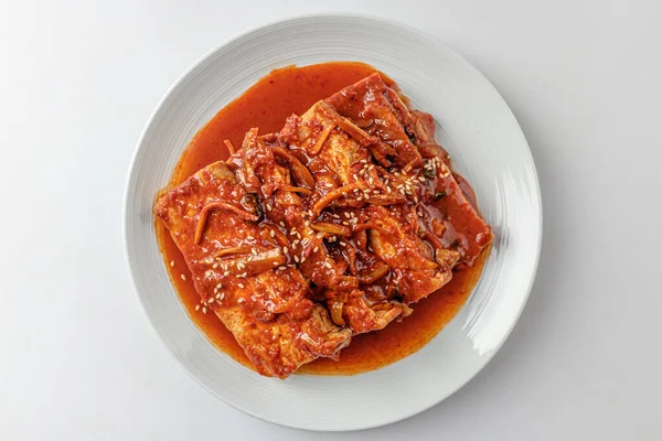 Cultura Gastronómica Coreana Plato Hecho Con Tofu Plato Hecho Con — Foto de Stock