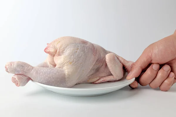 Pollo Crudo Sin Cocer Pollo Recortado Alimentos Ricos Proteínas — Foto de Stock
