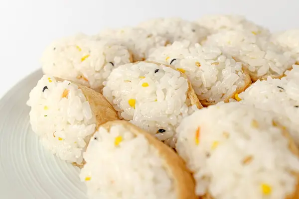 Japans Cultuurvoedsel Rijst Gebakken Tofu Zure Sushi — Stockfoto