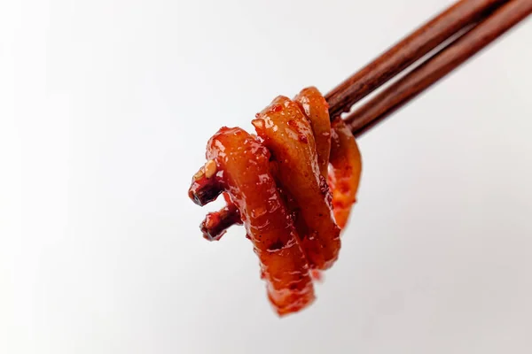 Маринованный Кальмар Пряная Соленая Приправа Культура Корейской Кухни — стоковое фото