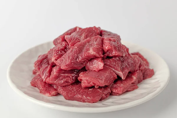 牛肉を一切れ 脂の多い肉の切り身 — ストック写真