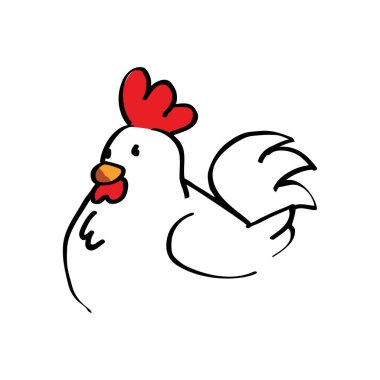 Cafe restoranı ya da lokanta için kızarmış tavuk fast food ikonları, fast food atıştırmalıkları ve sandviç. 