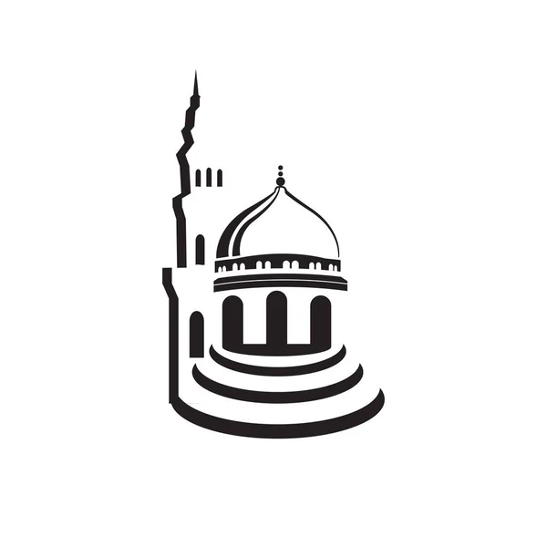 Islamic Center Building Moslem Center Mosque Logo Design Graphic Concept — Stock Vector