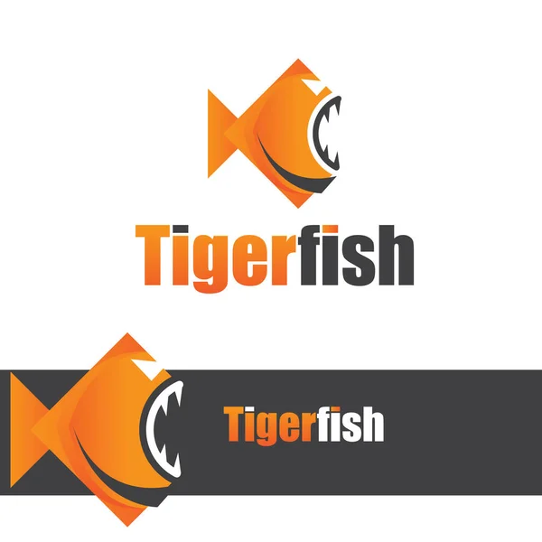 Good Simple Orange Fish Logo Design Vector Icon Isolated White — Stock Vector