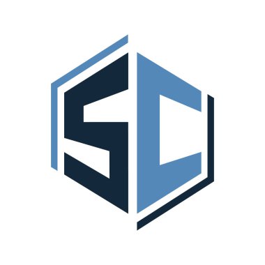 Harfler CS ilk S & C kombinasyon logo vektör şablonu çizimleri