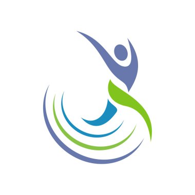 Spor soyut sağlıklı insanlar logosu jimnastik yoga logosu pillates için vektör çizimleri tasarlıyor.