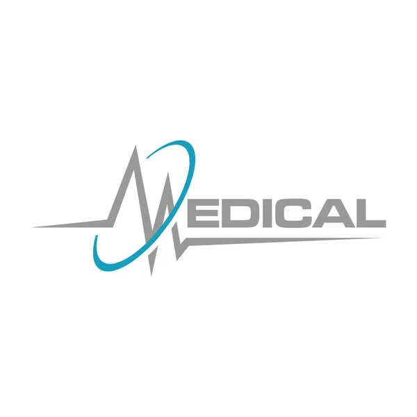 Simple Great Medical Lettering Projektowanie Logo Typografia Wektorem Tętna Serca — Wektor stockowy