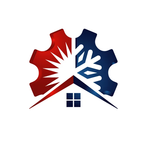 Логотип Опалення Охолодження Бренду Кондиціонерів Або Ремонту Бізнес Компанії Стоковий вектор