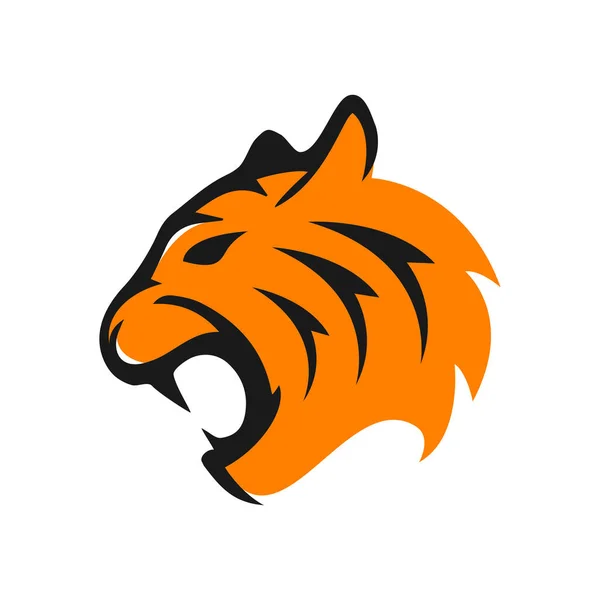 Moderne Créatif Colère Orange Tête Tigre Logo Vectoriel Symbole Entreprise Illustrations De Stock Libres De Droits