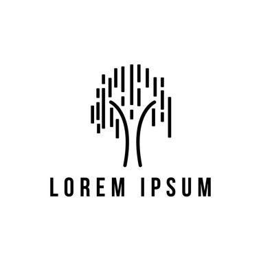 Ağaç logosu vektör tasarım grafiklerinin yeni silueti