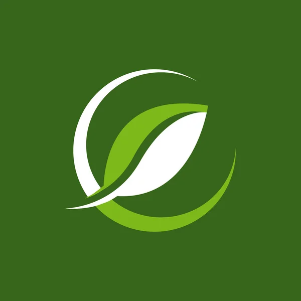 Élégant Moderne Couleurs Nature Simple Vert Respectueux Environnement Feuille Logo — Image vectorielle