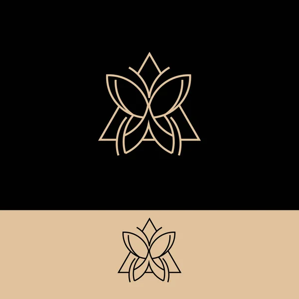 美丽的蝴蝶蝴蝶现代线条风格的标志设计 — 图库矢量图片