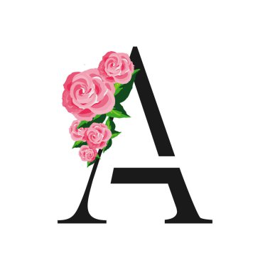 Basit bir güzellik parafı. Düğün spa salonu için bir gül harfli logo vektör çizimi vs.