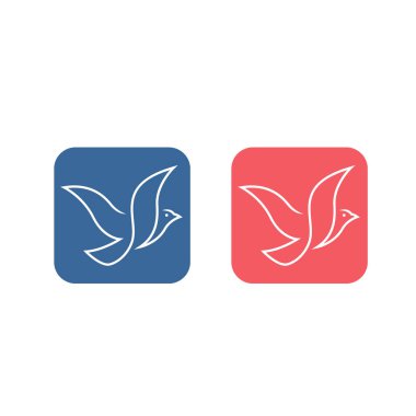 Uçan kuş logosu kuşların uygulama uygulaması markalaştırma logosu için grafik şablon vektör çizimi