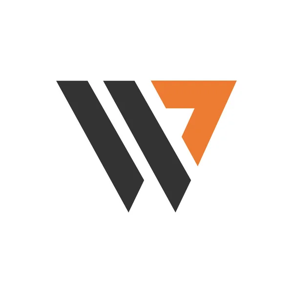 Nový Koncept Tvar Písmeno Logo Koncept Modrooranžovým Prvkem Ikona Šablona — Stockový vektor