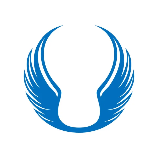 円アイコンイラストのカスタム抽象的な丸い青い翼のデザインベクトル ストックベクター