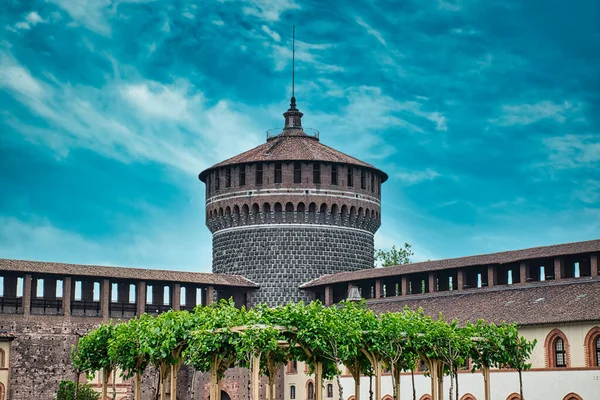 Magnifico Castello Sforza Castello Sforzesco Milano — Foto Stock