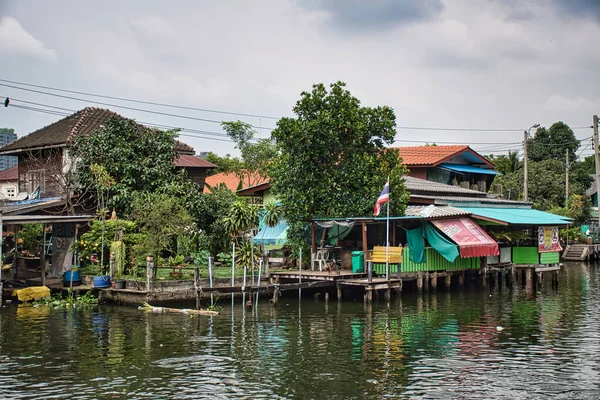 Bangkok Thailand 2021 Cityscape Pictures Bangkok Alongside Canals Next Wat — Stock Photo, Image