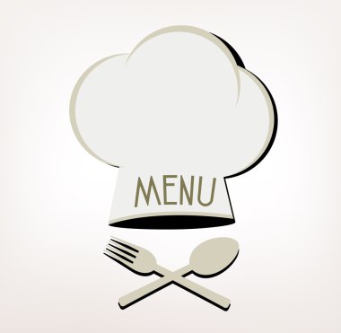 Menu Restaurant Logo with Hat Cher