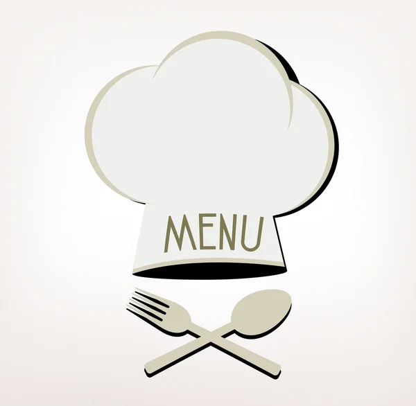 Menu Restaurant Logo with Hat Cher — 图库矢量图片