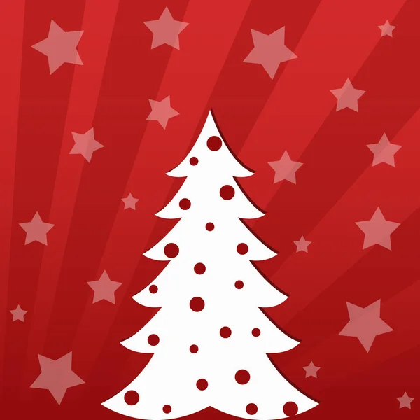 Weihnachtsbaum Vektor Grußkarte — Stockvektor
