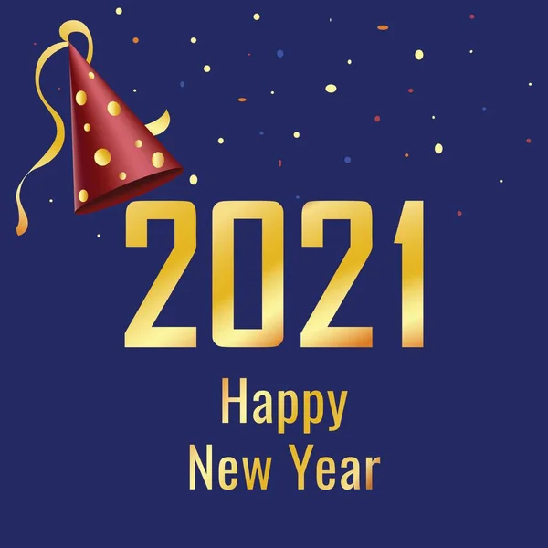 Cartão Desenho Vetorial Feliz Ano Novo 2021 —  Vetores de Stock