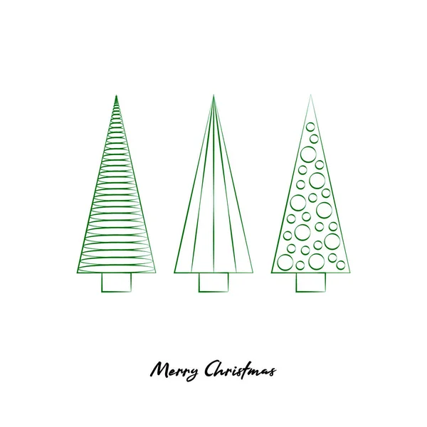 Weihnachtsbäume Für Ihre Neujahrskarten — Stockvektor