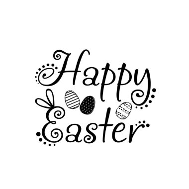 vektör çizimi, kartpostal, baskı, mutlu paskalya çizimi
