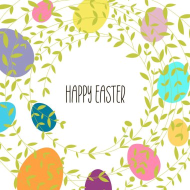 vektör çizimi, kartpostal, baskı, mutlu paskalya çizimi