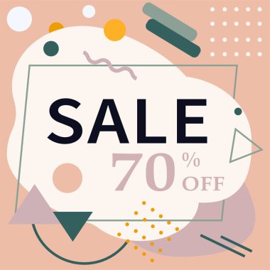 Düzenlenebilir metni olan Memphis tarzı satış broşürü