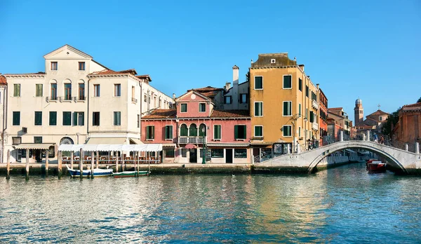 Casas Históricas Puente Pie Vista Desde Gran Canal Venecia Italia —  Fotos de Stock