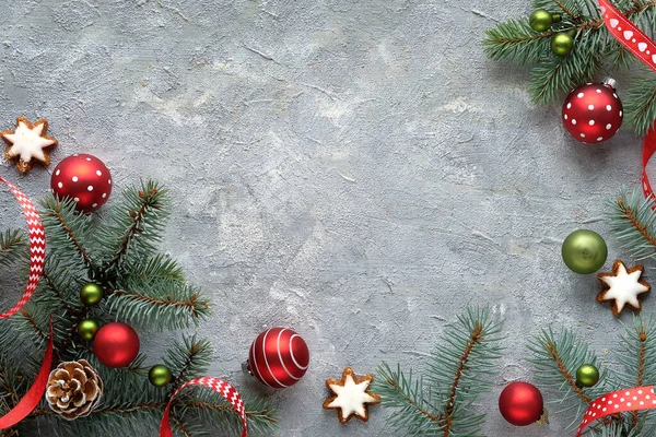 Γκρι Υφή Zero Waste Χριστουγεννιάτικο Φόντο Xmas Επίπεδη Lay Πάνω — Φωτογραφία Αρχείου