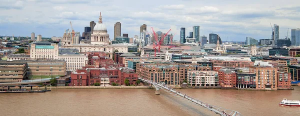 Londen Panoramisch Uitzicht Theems Rivier Met Millennium Brug Paul Londen — Stockfoto