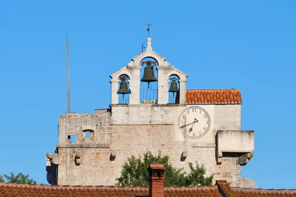 Klokkentoren Van Saint Marries Kerk Vrboska Dorp Hvar Kroatië — Stockfoto