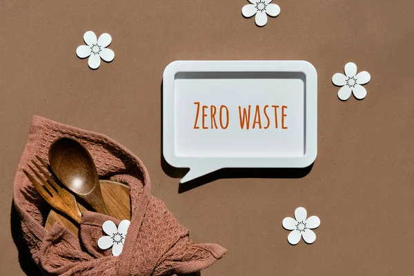 Packed Lunch Box Set Text Zero Waste Text Bubble Frame — Stock Photo, Image