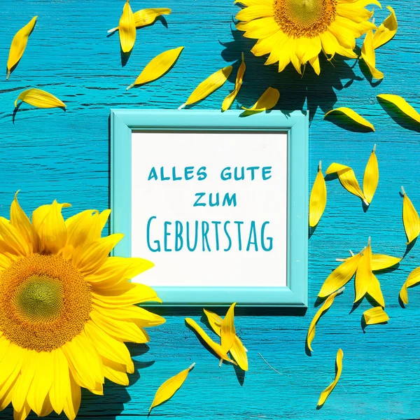 Text Alles Gute Zum Geburtstag Significa Buon Compleanno Lingua Tedesca — Foto Stock