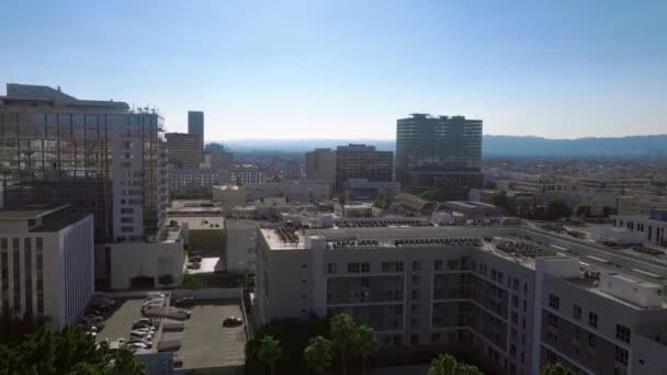 Güneşli Bir Günde Los Angeles Kaliforniya Şehir Merkezinin Insansız Hava — Stok video