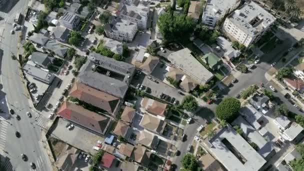Felső Légtérkamera Nyáron Város Teteje Fölé Emelkedik Drónfelvételek Los Angeles — Stock videók
