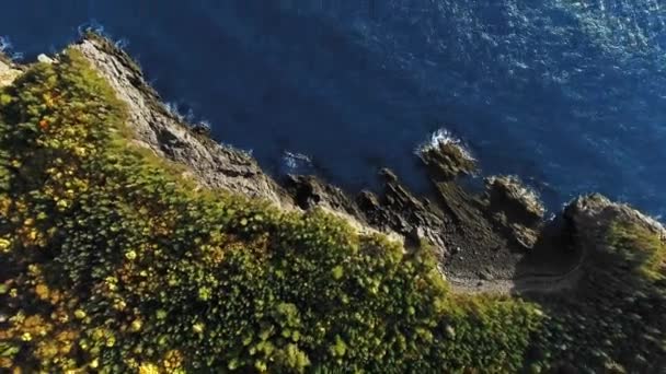 Overhead Εναέρια Άποψη Του Νησιού Campobello Μια Ηλιόλουστη Μέρα Καναδάς — Αρχείο Βίντεο