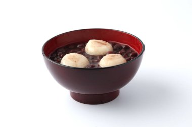 zenzai sweet red bean soup isolated on white background clipart