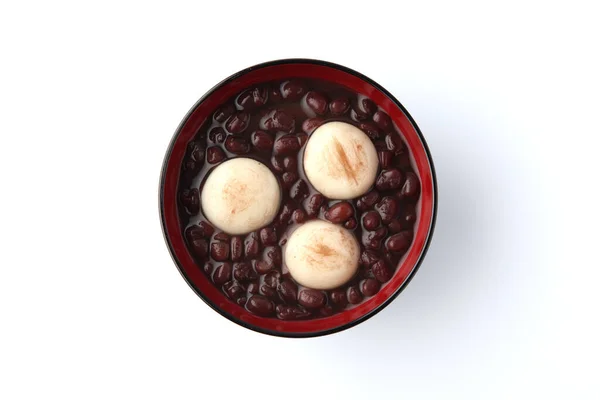 Zenzai sladké červené fazole polévka izolované na bílém pozadí Royalty Free Stock Obrázky