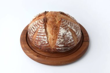 Beyaz arka planda izole edilmiş Fransız ekmeği.