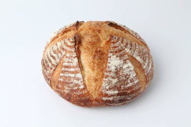 Beyaz arka planda izole edilmiş Fransız ekmeği.