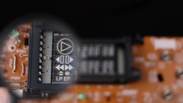 Lcd Anzeige Eines Klassischen Videorecorder Players — Stockvideo