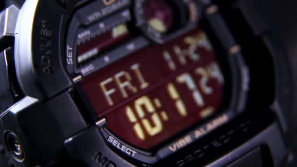 Απόδειξη Σοκ Σκληρό Στρατιωτικό Ψηφιακό Ρολόι — Αρχείο Βίντεο