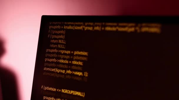 Futás Hacker Mint Számítógépes Kódok Információk Digitális Képernyőn — Stock videók