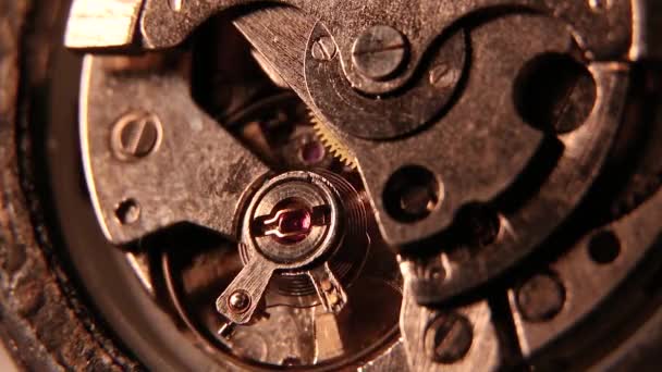 Old Classic Clock Works Automatic Movement Functioning — 비디오