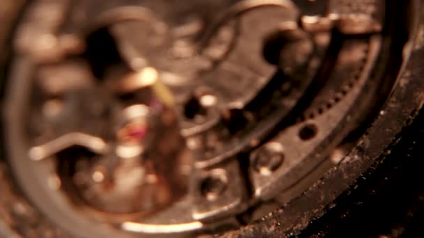 Alte Klassische Uhren Und Automatikwerk Funktionieren — Stockvideo